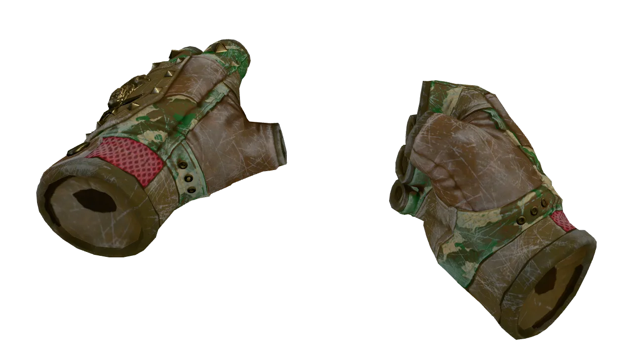 ★ Bloodhound Gloves | Guerrilla (Battle-Scarred) — Dust II light, front