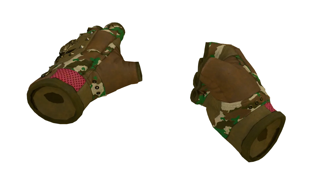 ★ Bloodhound Gloves | Guerrilla (Minimal Wear) — Dust II light, front