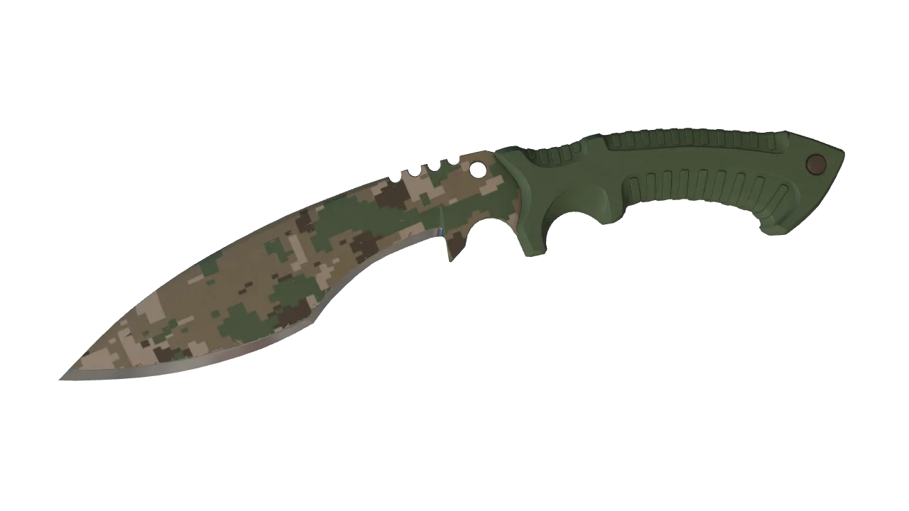 ★ Kukri Knife | Forest DDPAT (Minimal Wear) — Dust II light, front
