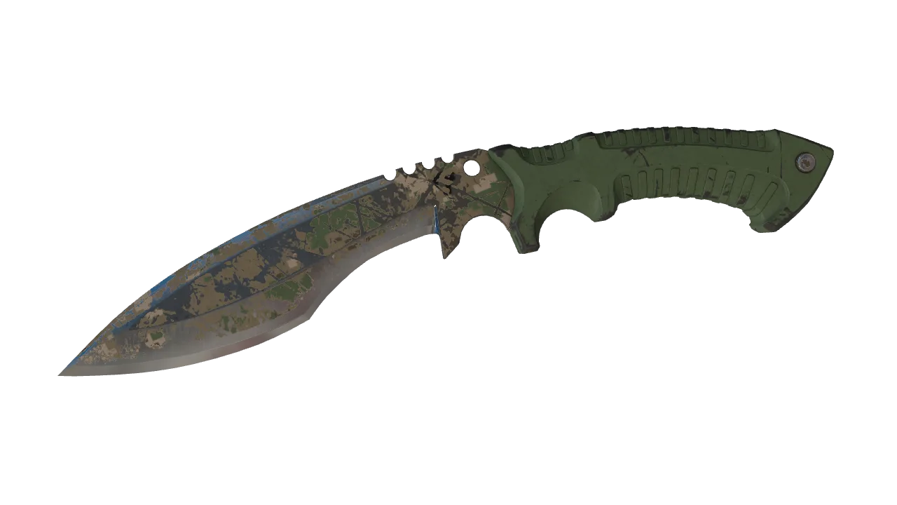 ★ Kukri Knife | Forest DDPAT (Well-Worn) — Dust II light, front