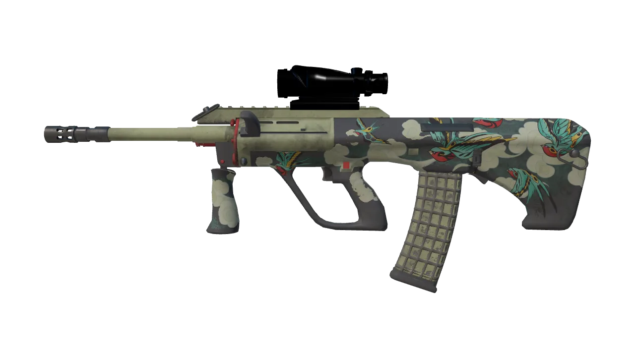AUG | Fleet Flock (Battle-Scarred) — Dust II light, front