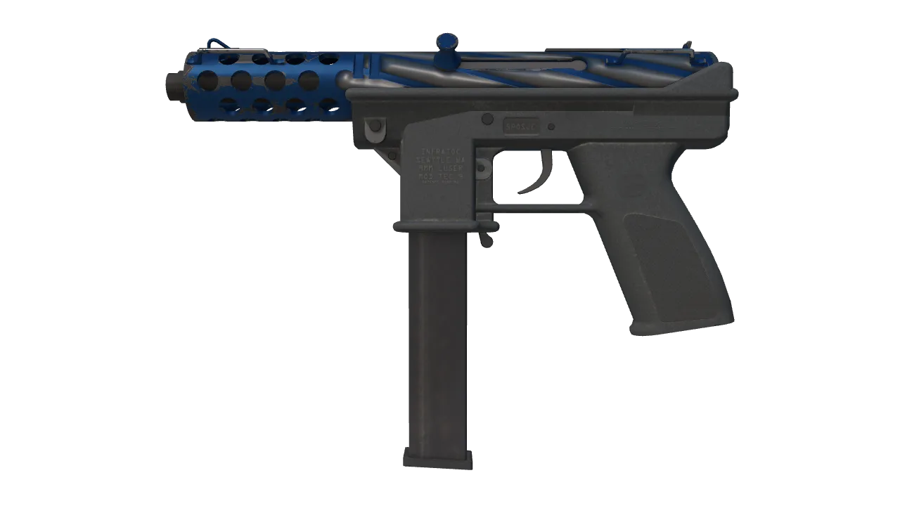 Souvenir Tec-9 | Titanium Bit (Minimal Wear) — Dust II light, front