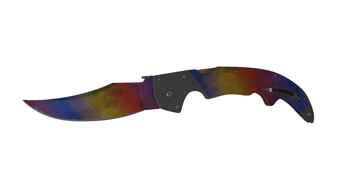 ★ Falchion Knife | Marble Fade (Minimal Wear) — Dust II light, front