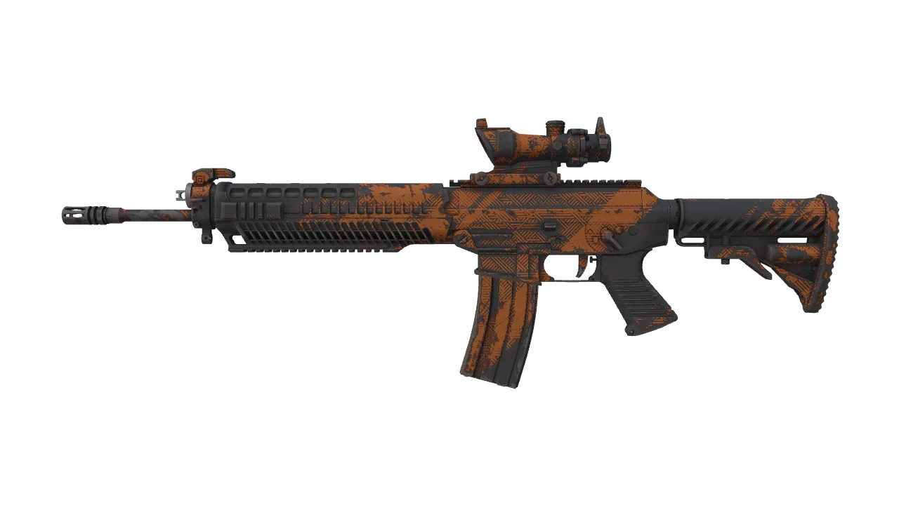 SG 553 | Basket Halftone (Field-Tested) — Dust II light, front