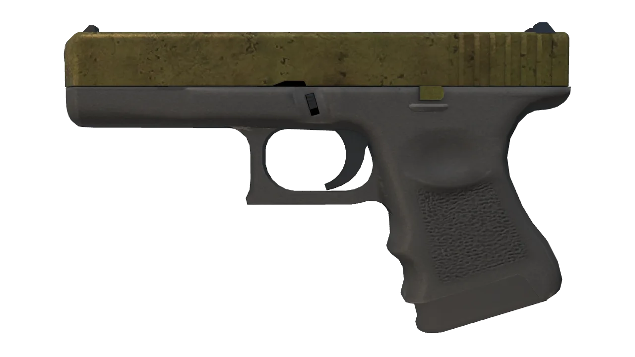 Glock-18 | Brass (Battle-Scarred) — Dust II light, front