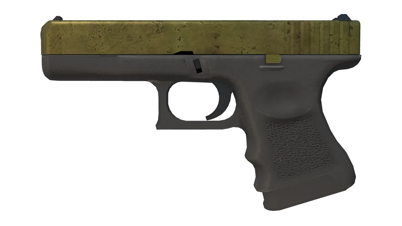 Souvenir Glock-18 | Brass (Field-Tested) — Dust II light, front