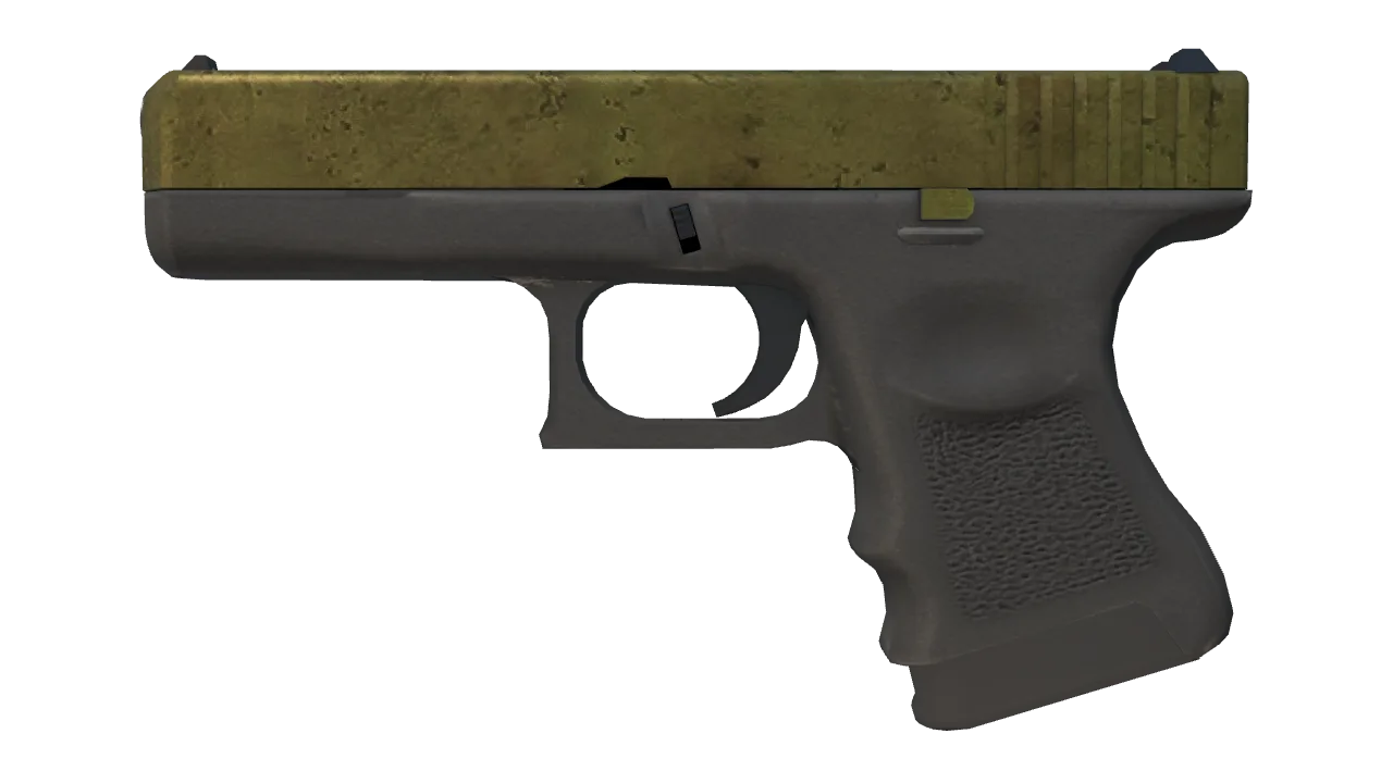 Souvenir Glock-18 | Brass (Well-Worn) — Dust II light, front