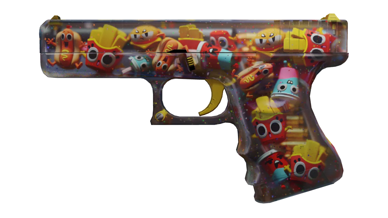 Glock-18 | Snack Attack (Factory New) — Dust II light, front