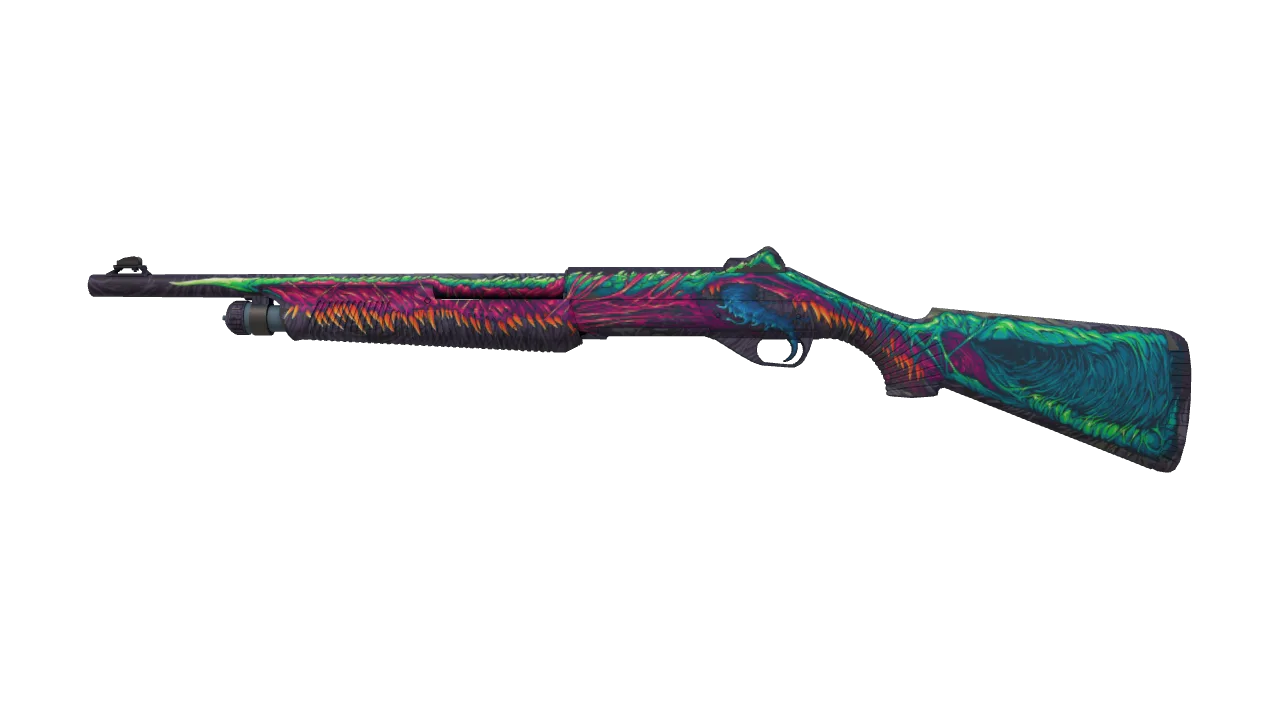 StatTrak™ Nova | Hyper Beast (Minimal Wear) — Dust II light, front