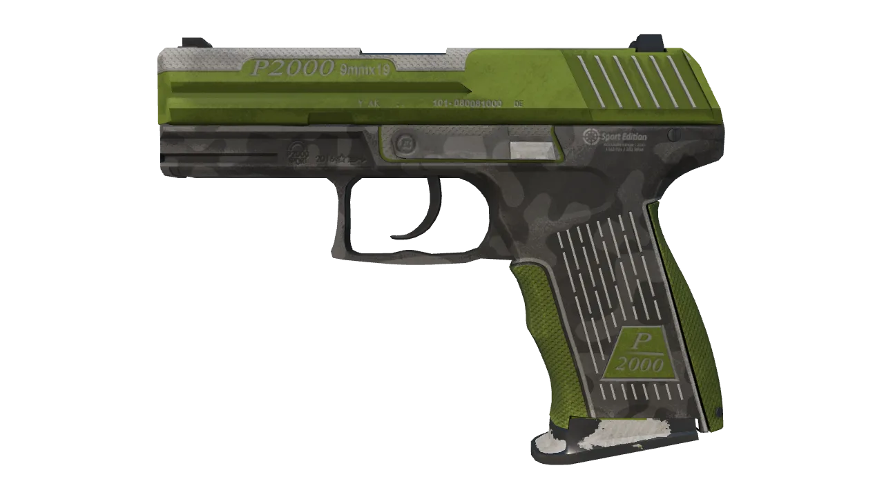 P2000 | Turf (Battle-Scarred) — Dust II light, front