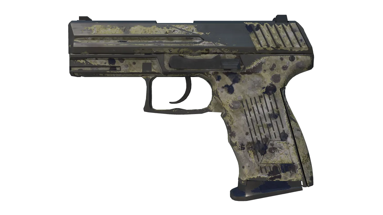 P2000 | Granite Marbleized (Battle-Scarred) — Dust II light, front