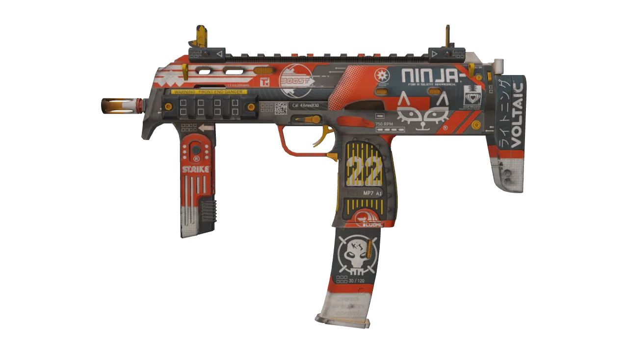 MP7 | Bloodsport (Minimal Wear) — Dust II light, front