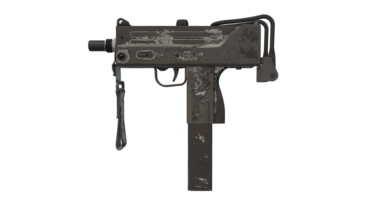MAC-10 | Snow Splash (Battle-Scarred) — Dust II light, front