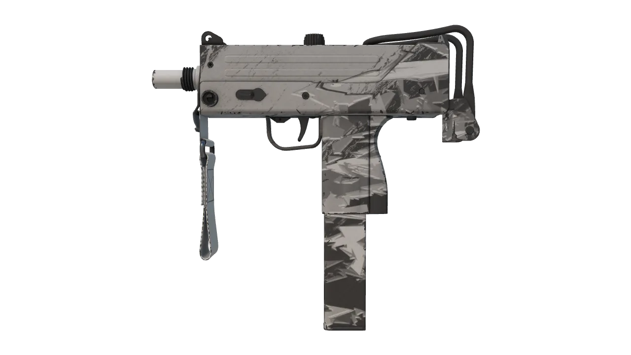 Souvenir MAC-10 | Snow Splash (Minimal Wear) — Dust II light, front