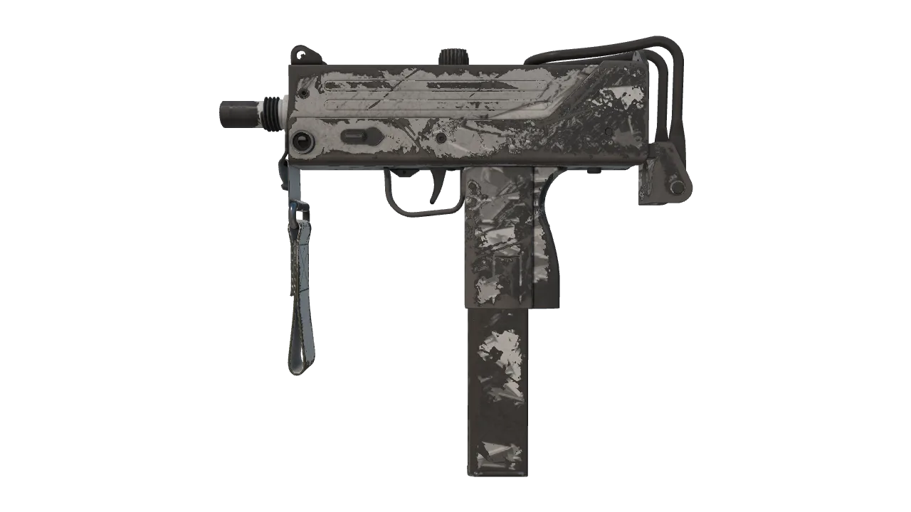 Souvenir MAC-10 | Snow Splash (Well-Worn) — Dust II light, front