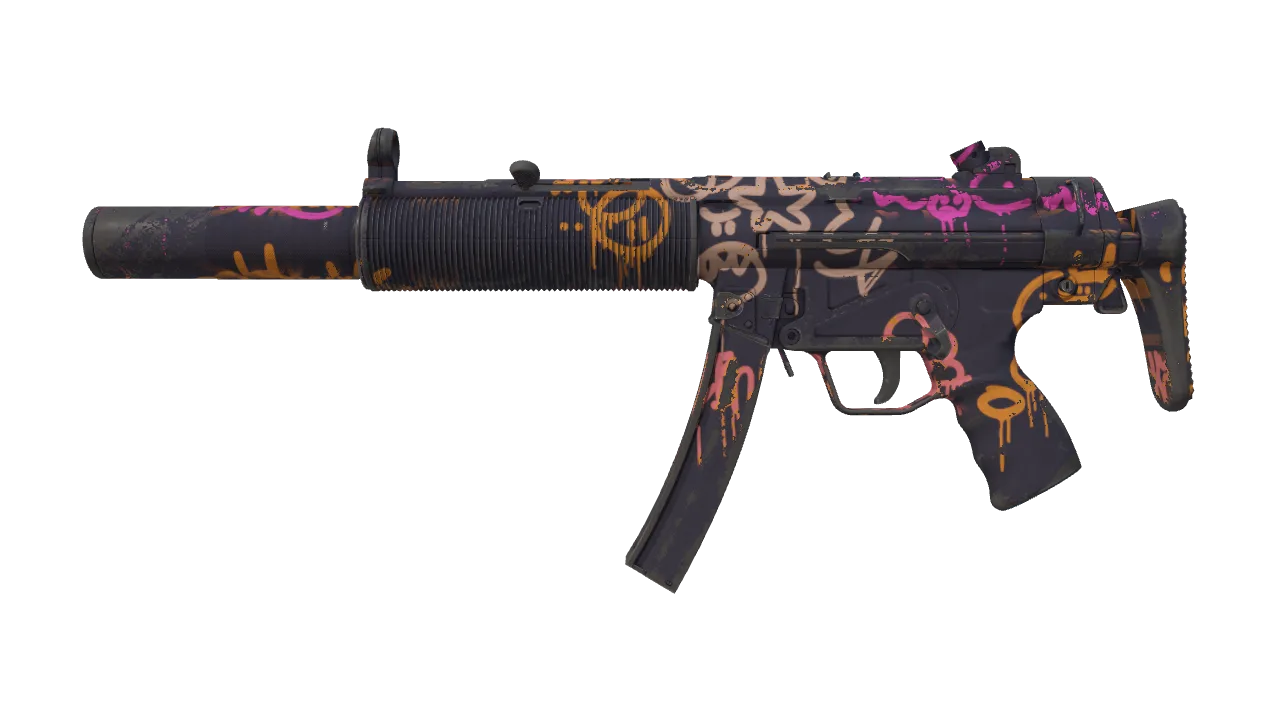 MP5-SD | Neon Squeezer (Field-Tested) — Dust II light, front
