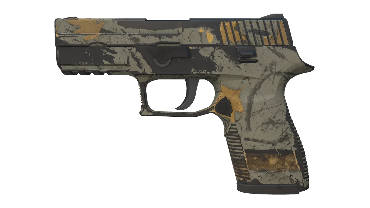 P250 | Modern Hunter (Well-Worn) — Dust II light, front