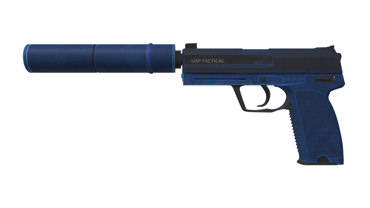 USP-S | Blueprint (Minimal Wear) — Dust II light, front