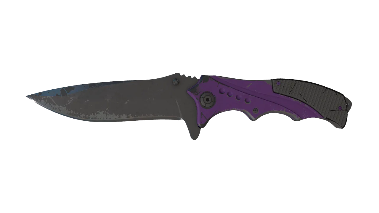 ★ Nomad Knife | Ultraviolet (Battle-Scarred) — Dust II light, front