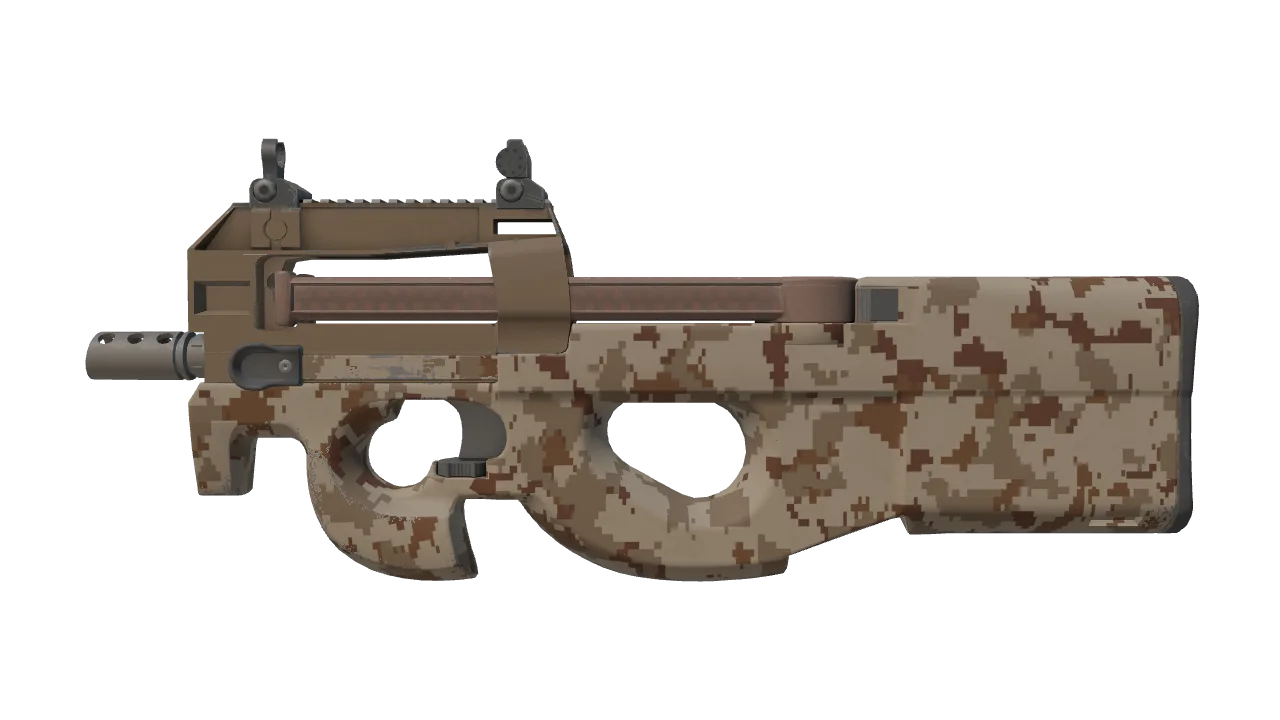 P90 | Desert DDPAT (Factory New) — Dust II light, front
