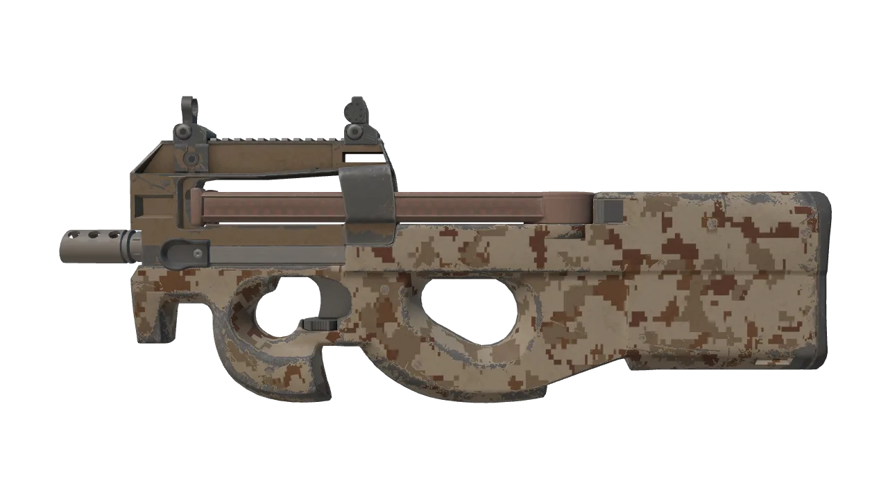 P90 | Desert DDPAT (Field-Tested) — Dust II light, front