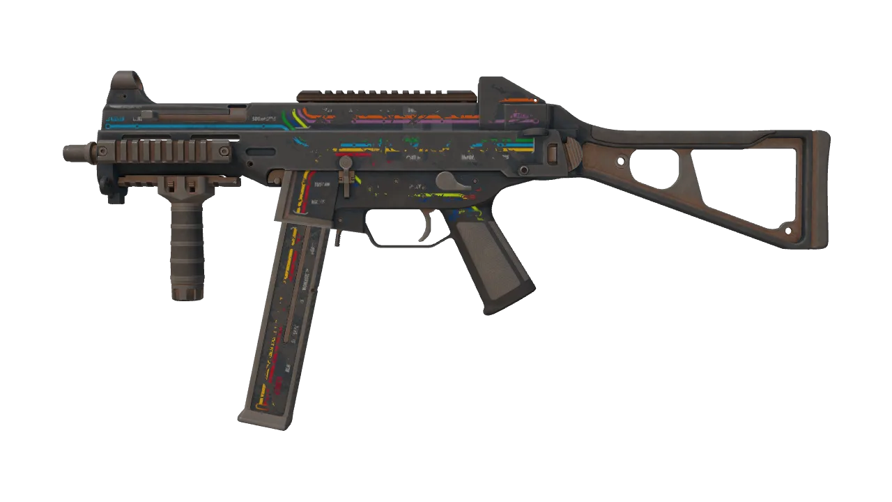 Souvenir UMP-45 | Late Night Transit (Battle-Scarred) — Dust II light, front