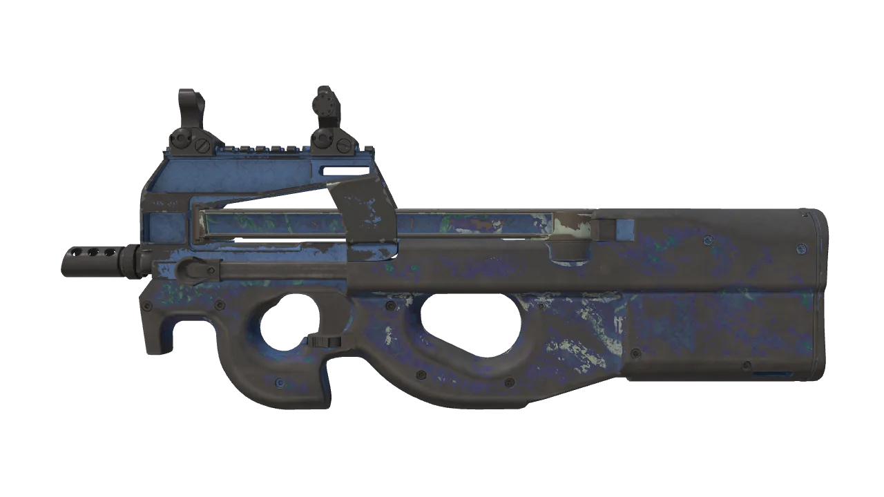 Souvenir P90 | Reef Grief (Battle-Scarred) — Dust II light, front