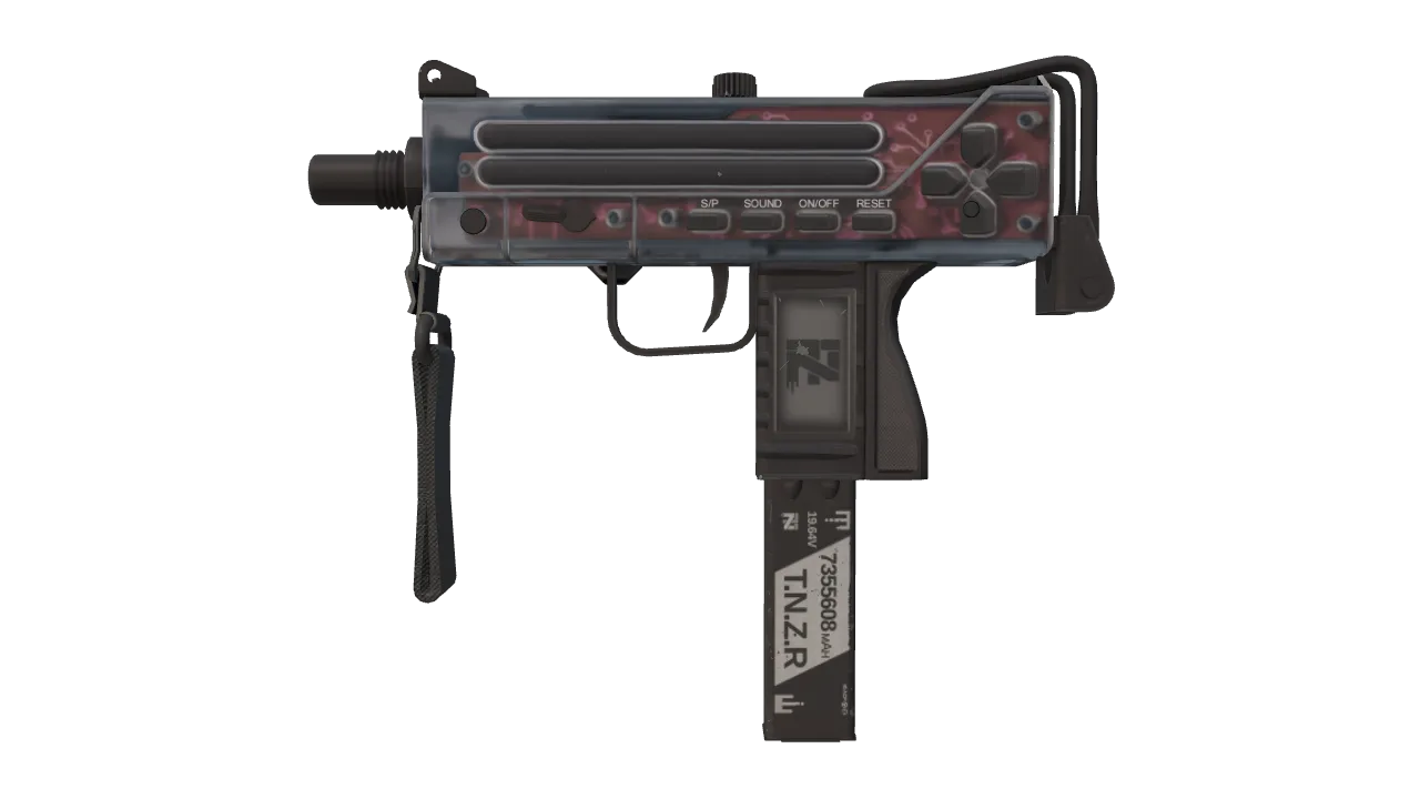 MAC-10 | Button Masher (Field-Tested) — Dust II light, front