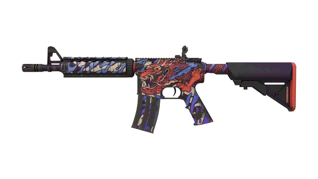 Souvenir M4A4 | 龍王 (Dragon King) (Field-Tested) — Dust II light, front