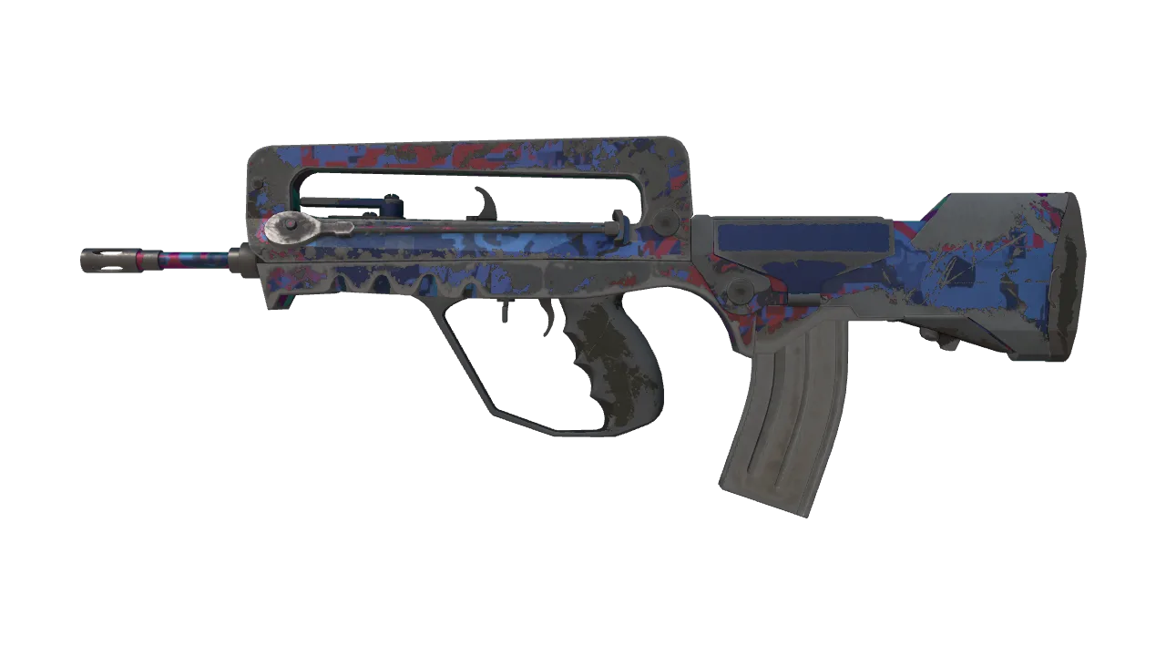 FAMAS | Prime Conspiracy (Battle-Scarred) — Dust II light, front