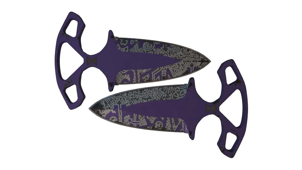 ★ Shadow Daggers | Freehand (Well-Worn) — Dust II light, front