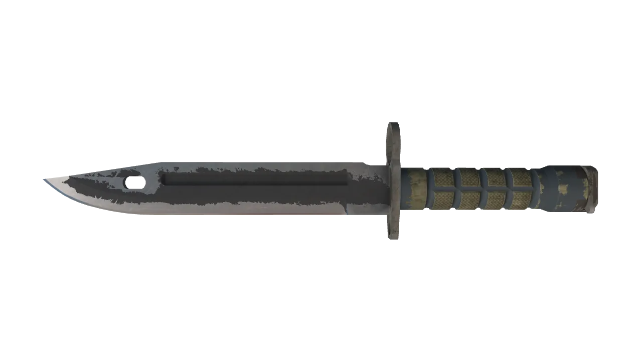 StatTrak™ ★ Bayonet | Night (Battle-Scarred) — Dust II light, front