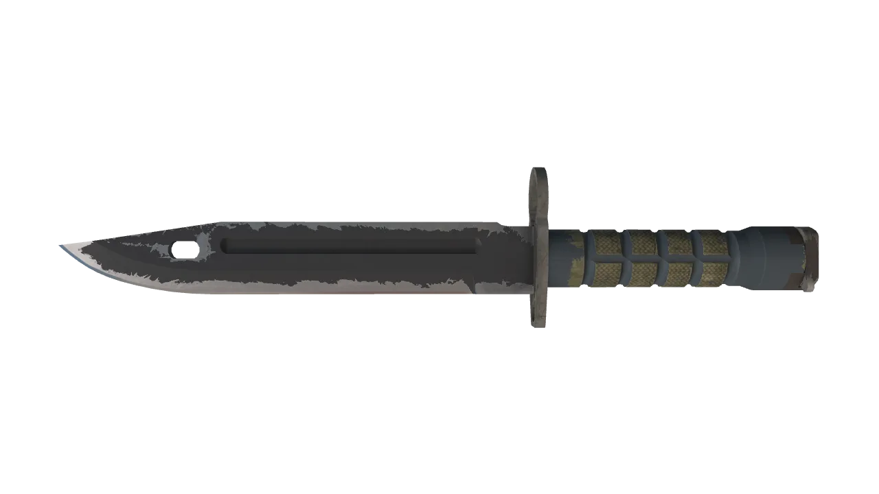 StatTrak™ ★ Bayonet | Night (Well-Worn) — Dust II light, front