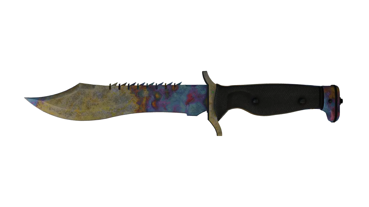 ★ Bowie Knife | Case Hardened (Battle-Scarred) — Dust II light, front