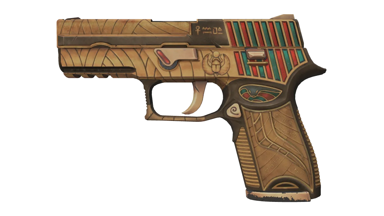 Souvenir P250 | Apep's Curse (Field-Tested) — Dust II light, front