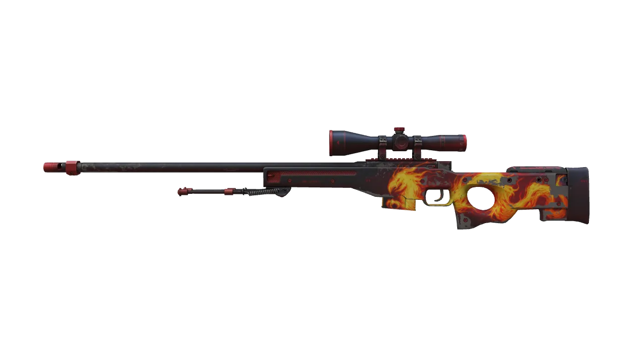 AWP | Wildfire (Well-Worn) — Dust II light, front