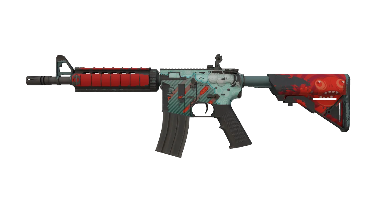M4A4 | Bullet Rain (Field-Tested) — Dust II light, front