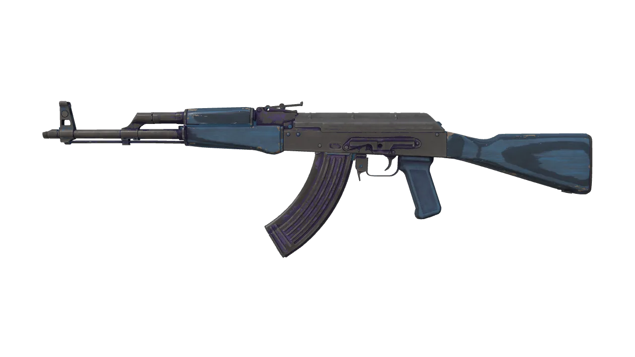 AK-47 | Midnight Laminate (Battle-Scarred) — Dust II light, front