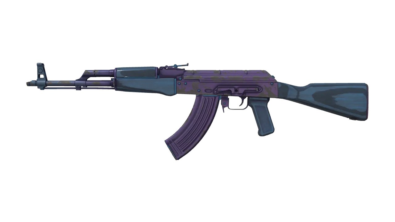 AK-47 | Midnight Laminate (Minimal Wear) — Dust II light, front
