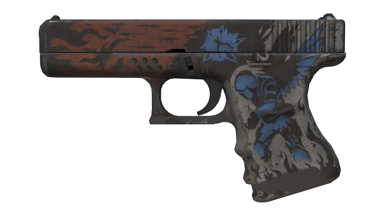 Souvenir Glock-18 | Sacrifice (Battle-Scarred) — Dust II light, front