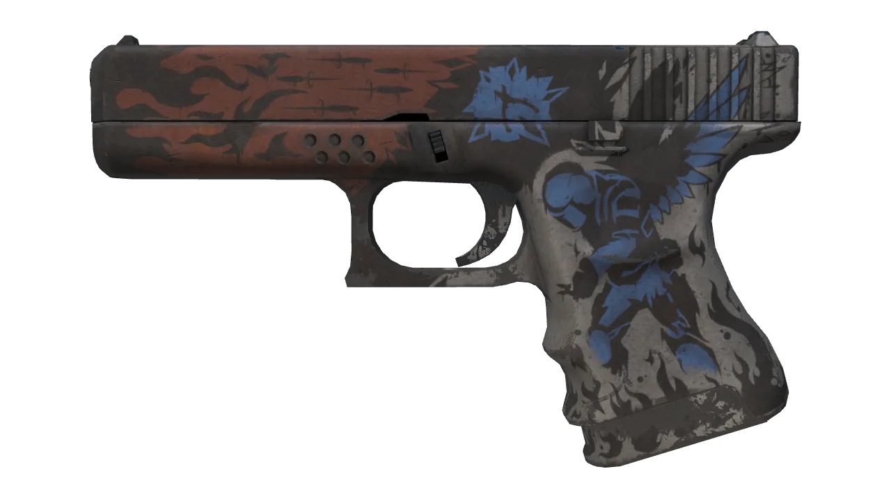 Glock-18 | Sacrifice (Well-Worn) — Dust II light, front