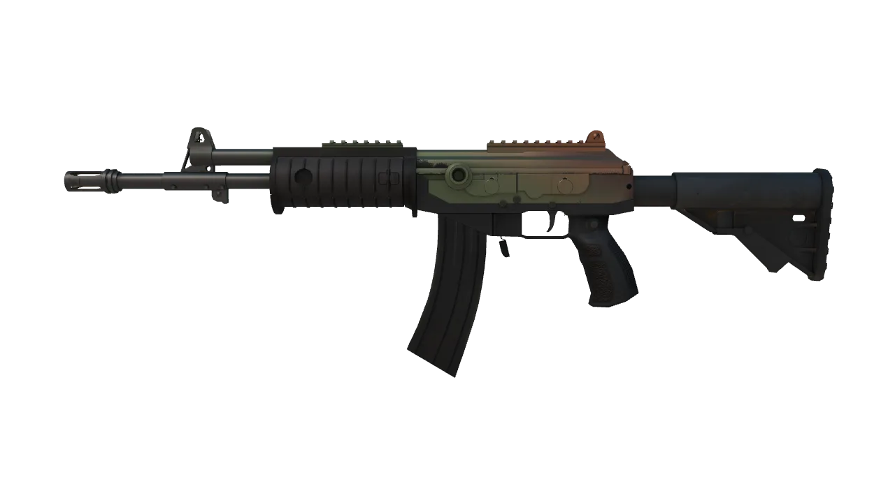 Galil AR | Amber Fade (Factory New) — Dust II light, front