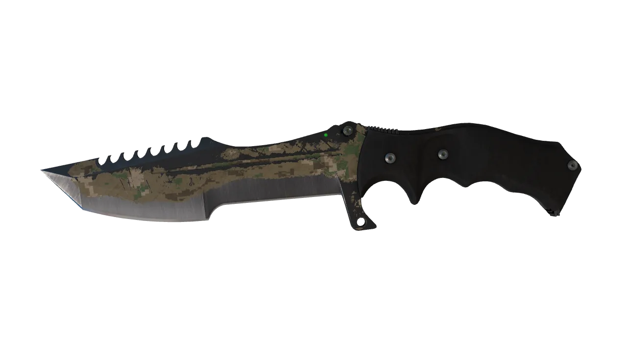★ Huntsman Knife | Forest DDPAT (Battle-Scarred) — Dust II light, front