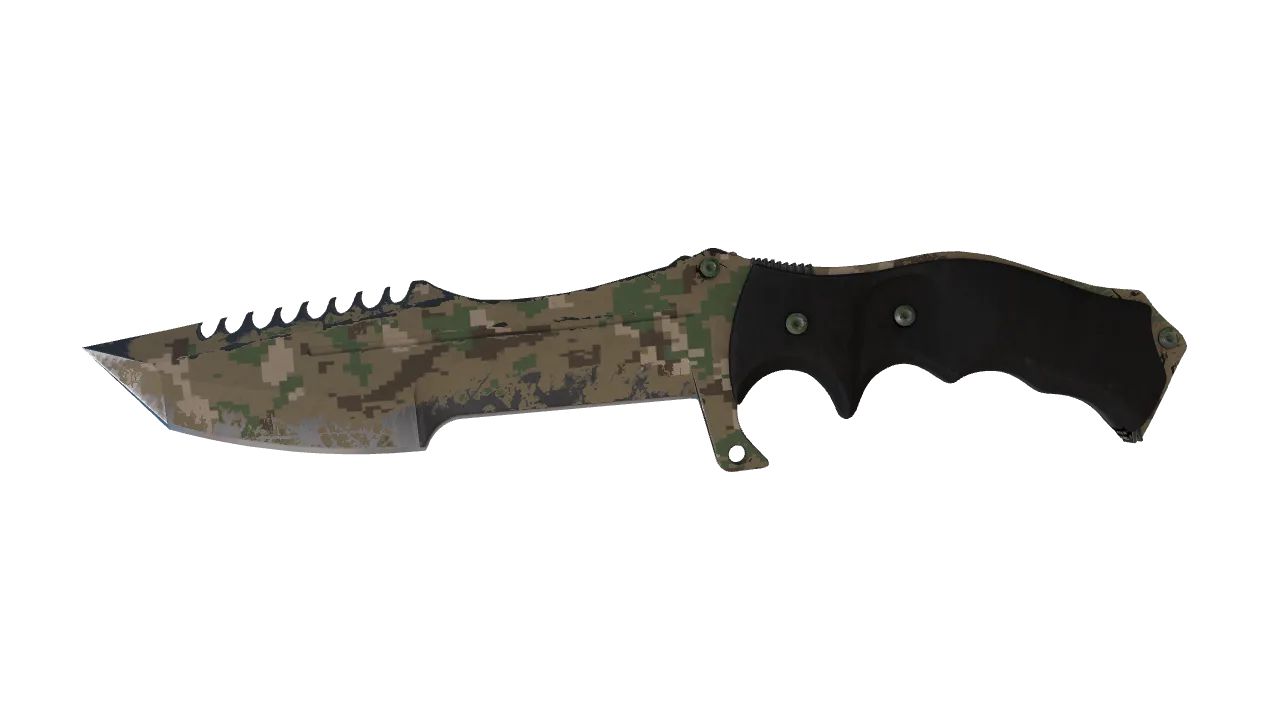 ★ Huntsman Knife | Forest DDPAT (Field-Tested) — Dust II light, front