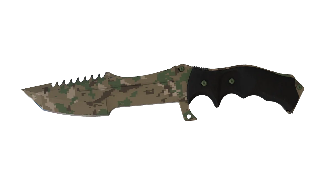 ★ Huntsman Knife | Forest DDPAT (Minimal Wear) — Dust II light, front