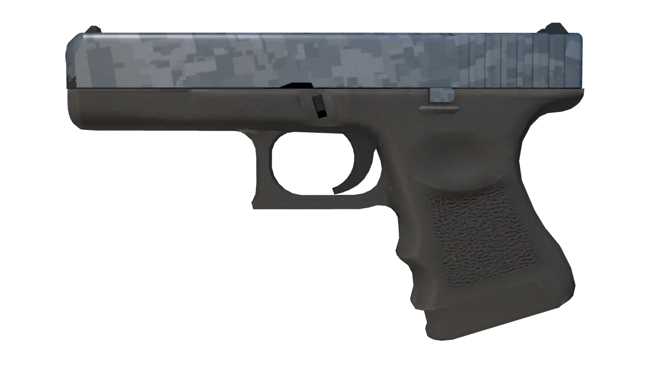 Souvenir Glock-18 | Steel Disruption (Minimal Wear) — Dust II light, front