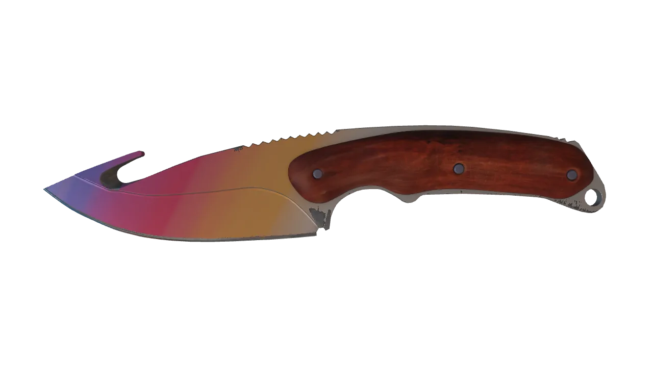 ★ Gut Knife | Fade (Minimal Wear) — Dust II light, front
