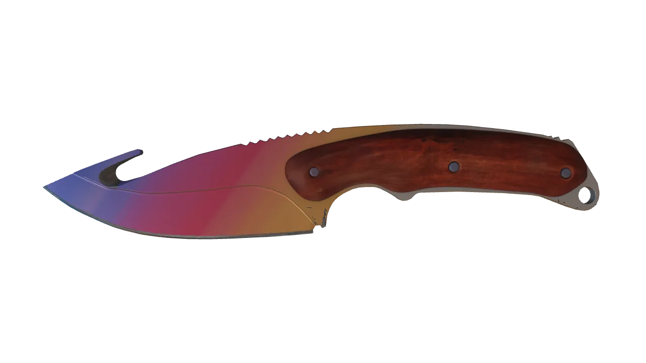 Gut Knife | Fade seed #205, front