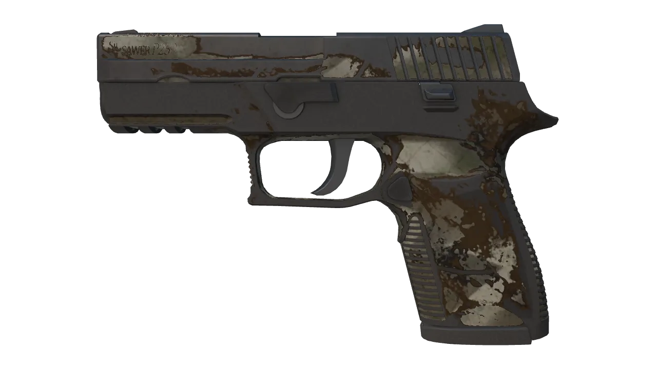 P250 | Bone Mask (Battle-Scarred) — Dust II light, front