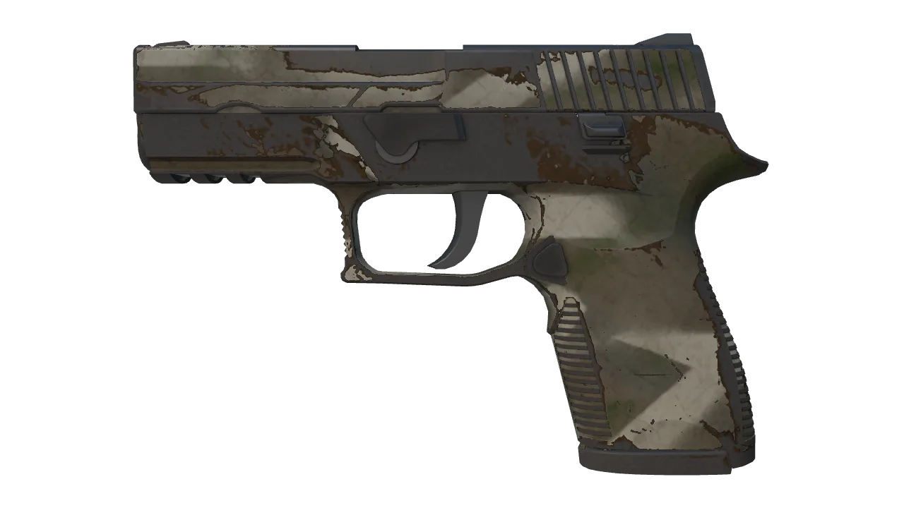 Souvenir P250 | Bone Mask (Well-Worn) — Dust II light, front